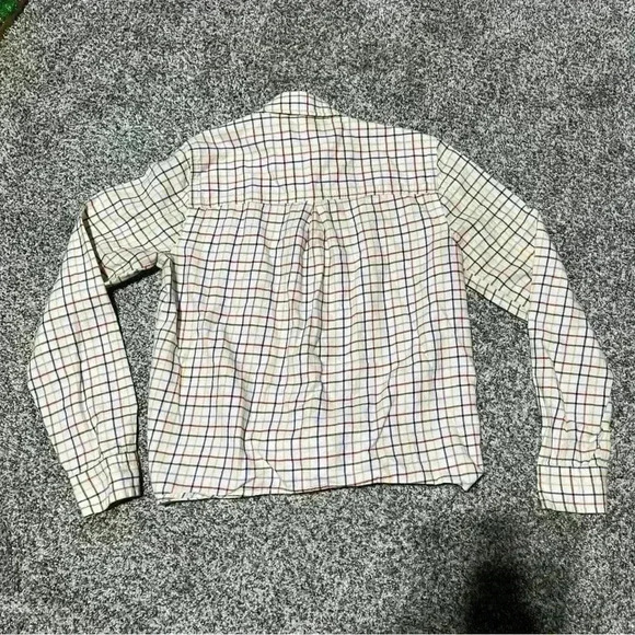 MADEWELL Tie Front Shirt Rainbow Plaid Cotton Long Sleeve Button Down Size XS - Picture 9 of 9